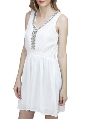white polyester dress - 10266370 - Standard Image - 2