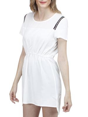 white polyester dress - 10266373 - Standard Image - 2