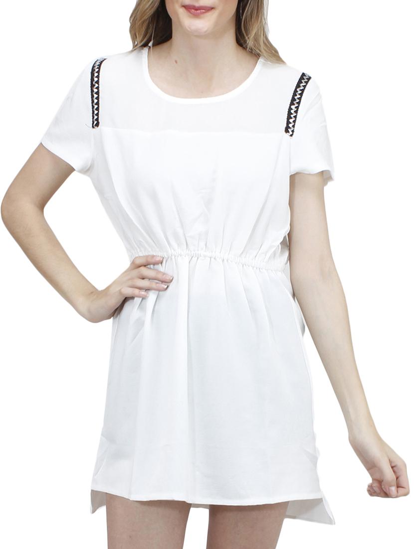 white polyester dress