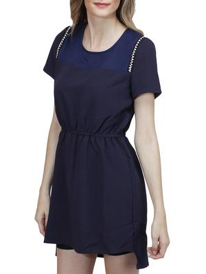 navy blue polyester dress - 10266374 - Standard Image - 2
