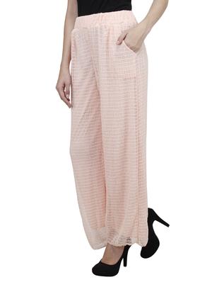 light pink polyester palazzos - 10266377 - Standard Image - 2