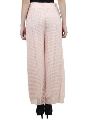 light pink polyester palazzos - 10266377 - Standard Image - 3