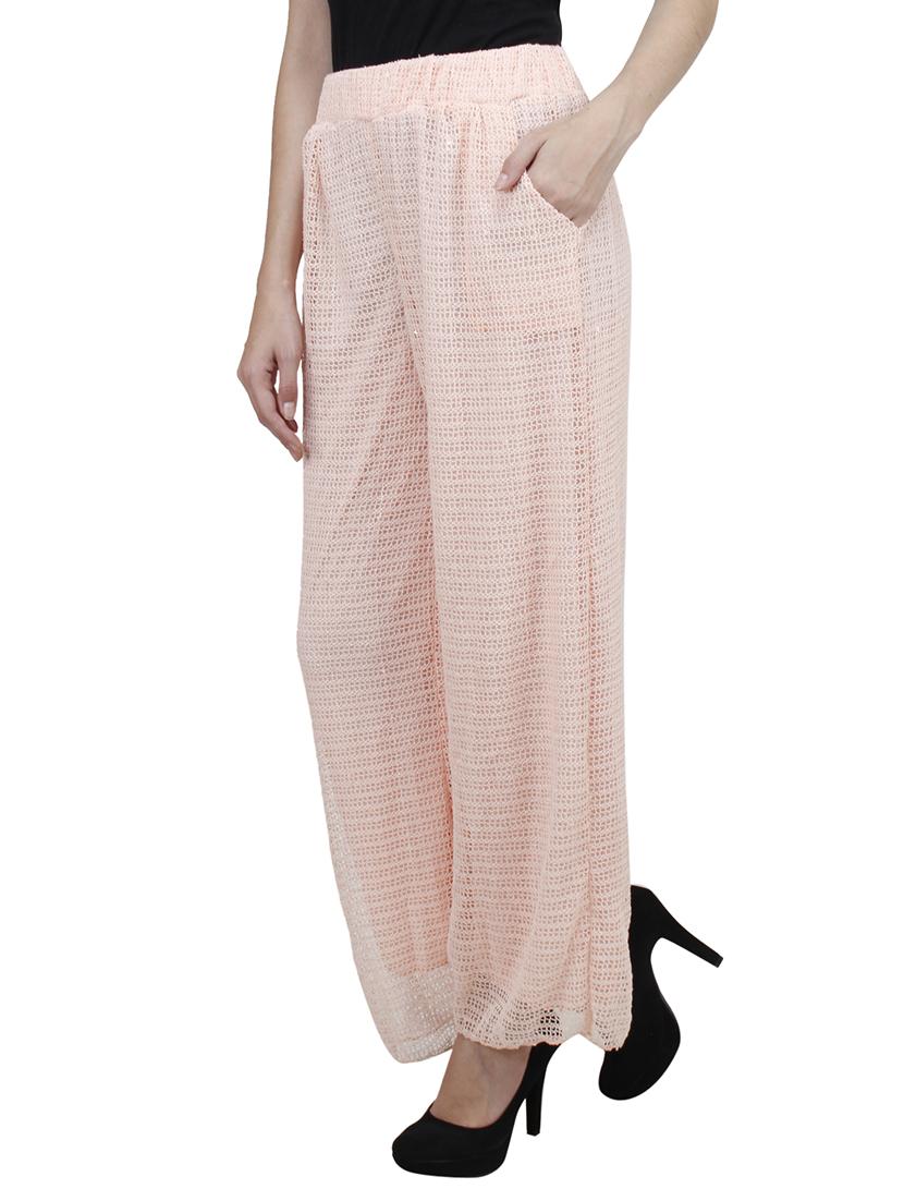 light pink polyester palazzos - 10266377 - Zoom Image - 2