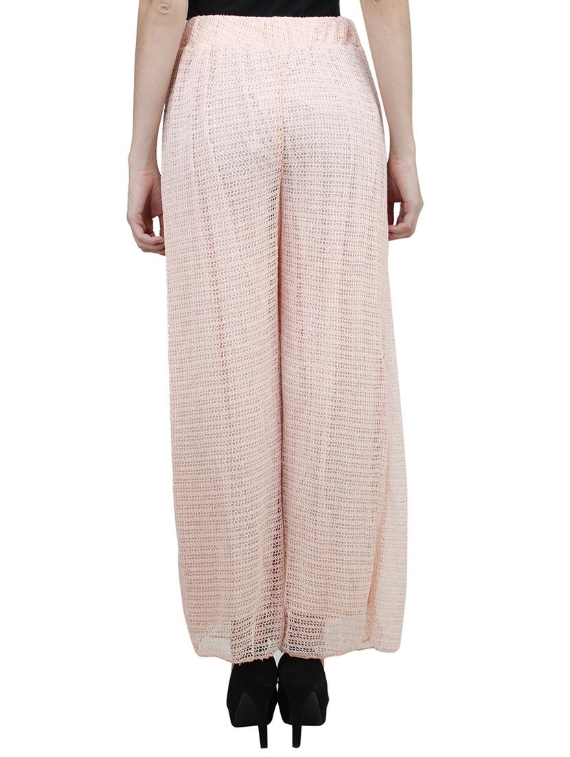 light pink polyester palazzos - 10266377 - Zoom Image - 3