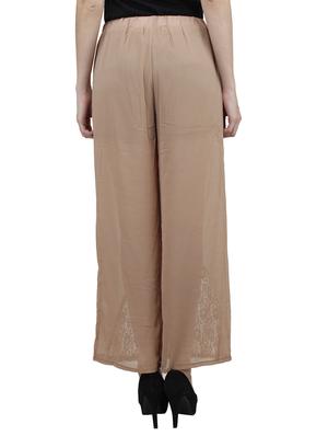 beige polyester palazzos - 10266380 - Standard Image - 3