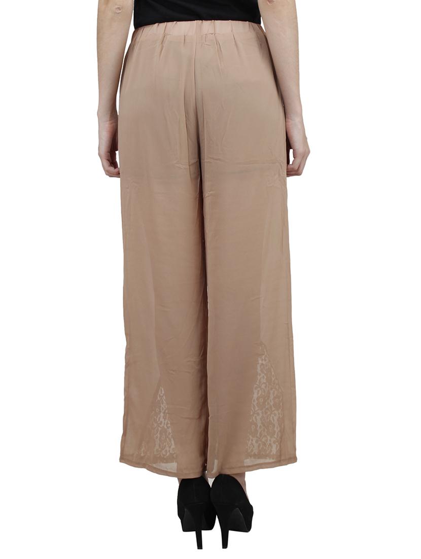 beige polyester palazzos - 10266380 - Zoom Image - 3