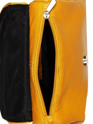 yellow leatherette (pu) regular handbag - 10268894 - Standard Image - 3