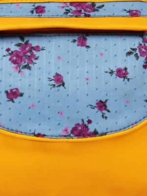 yellow leatherette (pu) regular handbag - 10268894 - Standard Image - 4