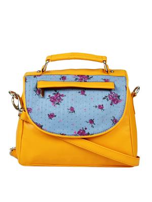yellow leatherette (pu) regular handbag - 10268894 - Standard Image - 6