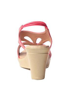 red leatherette wedge - 10277301 - Standard Image - 3