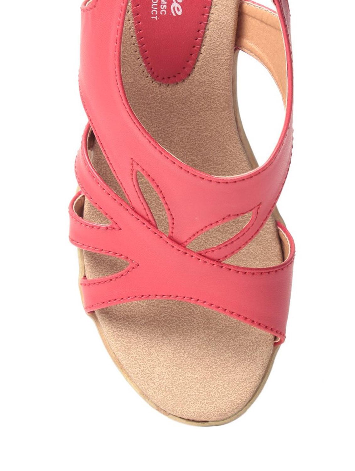 red leatherette wedge - 10277301 - Zoom Image - 4