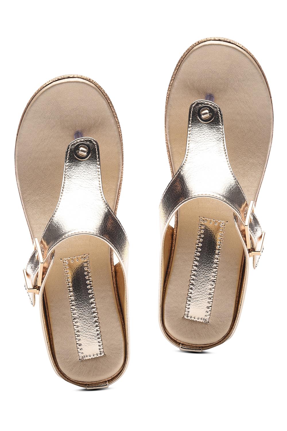 gold open thong wedge - 10288316 - Zoom Image - 5