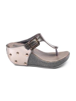 silver open thong wedge - 10288317 - Standard Image - 2