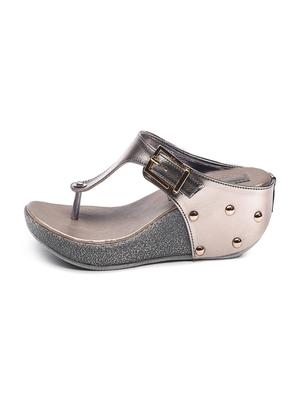 silver open thong wedge - 10288317 - Standard Image - 3