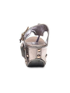 silver open thong wedge - 10288317 - Standard Image - 5