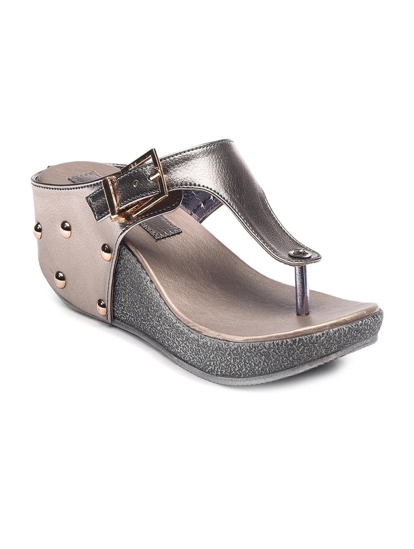 silver open thong wedge - 10288317 - Zoom Image - 1