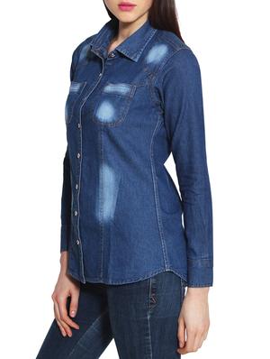 dark blue denim shirt - 10288865 - Standard Image - 2