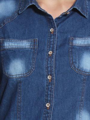dark blue denim shirt - 10288865 - Standard Image - 4