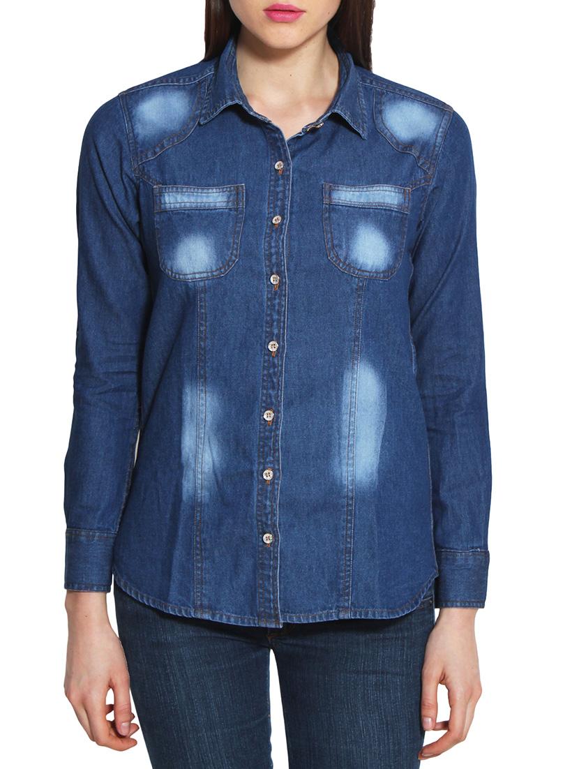 dark blue denim shirt