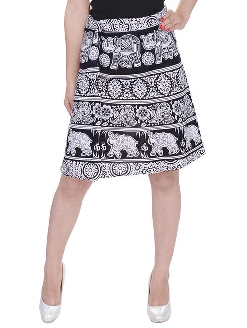 ethnic printed wrap a-line skirt - 10288965 - Standard Image - 1