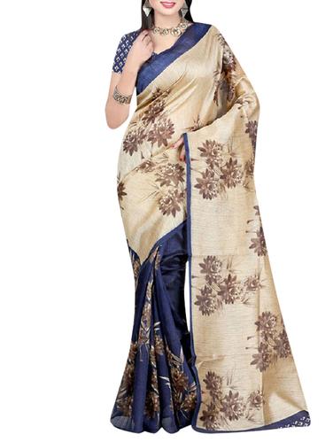 cream silk blend saree - 10291303 - Very Small Image - 1