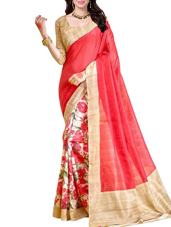 red, multi silk saree - 10291729 - Zoom Image - 1