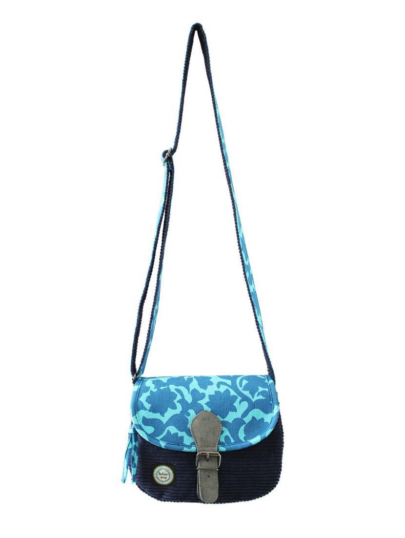 blue canvas printed sling bag - 10291749 - Zoom Image - 1