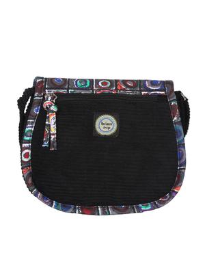 black canvas regular sling bag - 10291750 - Standard Image - 2