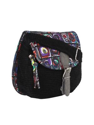 black canvas regular sling bag - 10291750 - Standard Image - 5