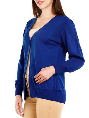 royal blue wool cardigan - 10292647 - Standard Image - 2