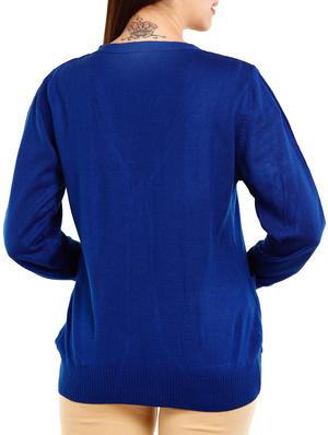 royal blue wool cardigan - 10292647 - Standard Image - 3