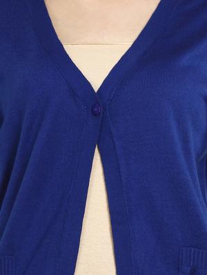 royal blue wool cardigan - 10292647 - Standard Image - 4