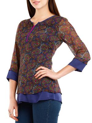 multi colored polyester top - 10292693 - Standard Image - 2
