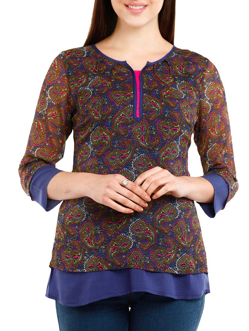 multi colored polyester top - 10292693 - Zoom Image - 1