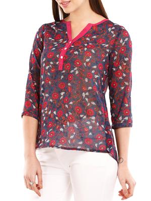 pink floral polyester top - 10292696 - Standard Image - 2