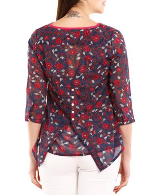 pink floral polyester top - 10292696 - Standard Image - 3