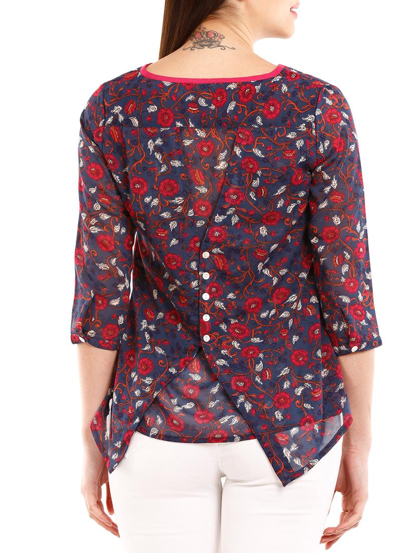pink floral polyester top - 10292696 - Zoom Image - 3