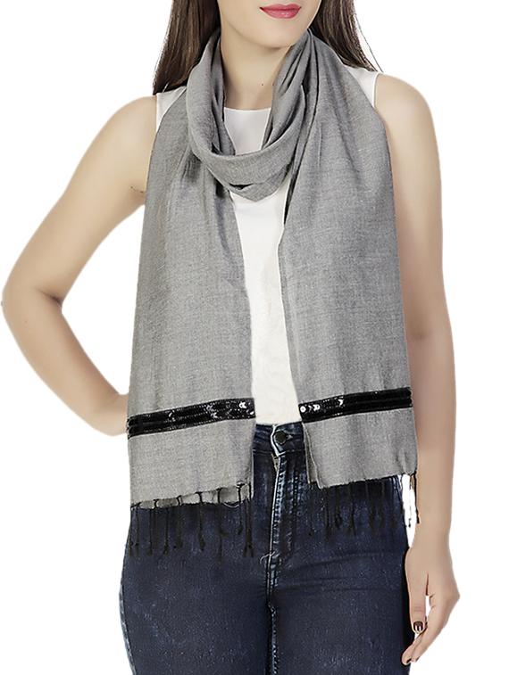 grey viscose scarf - 10296327 - Zoom Image - 1