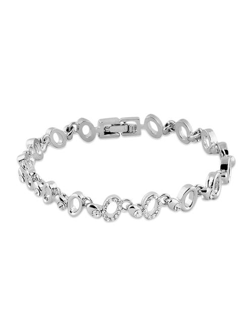 silver , white crystal bracelet - 10306800 - Standard Image - 1