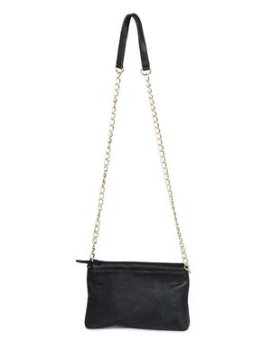 black leatherette sling bag - 10317341 - Standard Image - 2