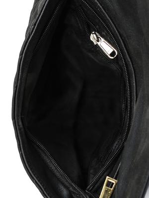 black leatherette sling bag - 10317341 - Standard Image - 3