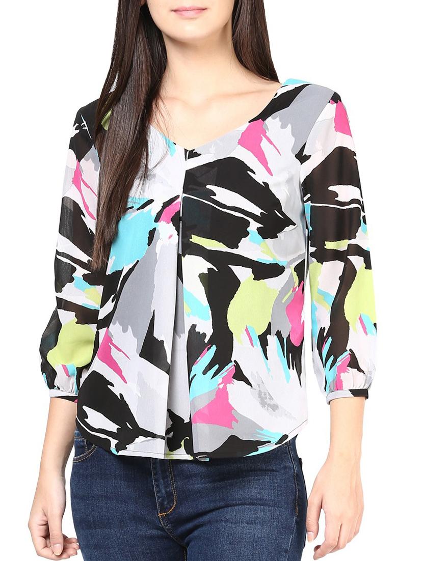 multicolored georgette top - 10328096 - Zoom Image - 1