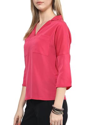pink crepe top - 10328207 - Standard Image - 2