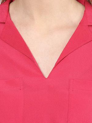pink crepe top - 10328207 - Standard Image - 4