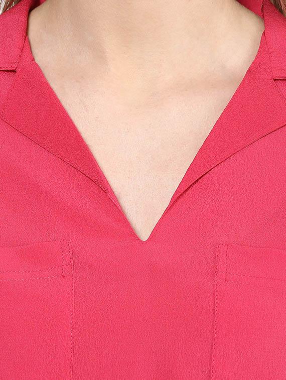 pink crepe top - 10328207 - Zoom Image - 4