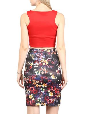 red cotton blend skirts - 10328216 - Standard Image - 3