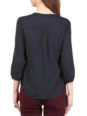 blue crepe top - 10328317 - Standard Image - 3