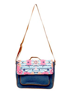 blue denim satchel - 10334888 - Standard Image - 5