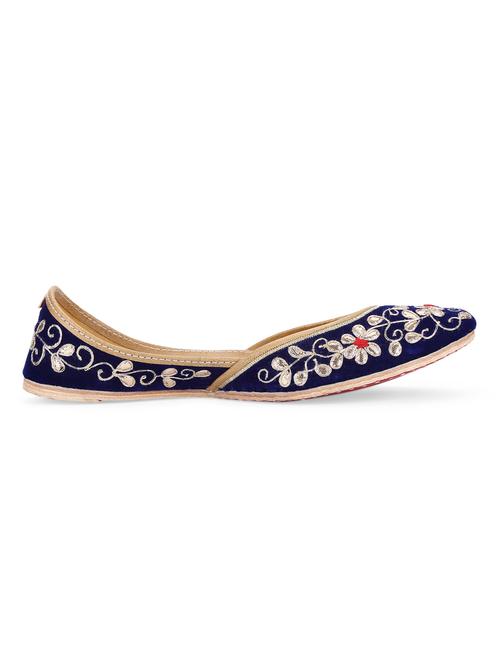 royal blue leather mojaris - 10344687 - Standard Image - 1