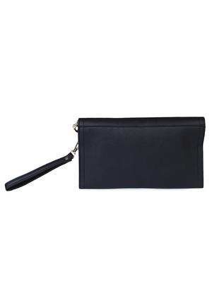 black leatherette clutch - 10346311 - Standard Image - 2